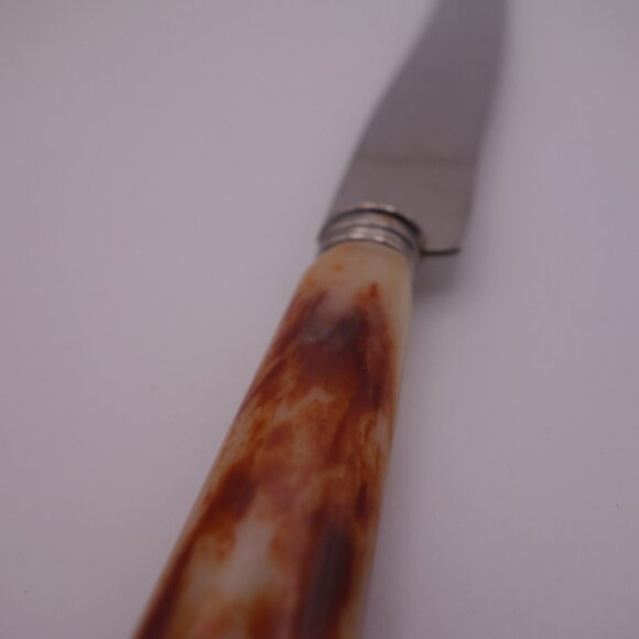 Set of Six(6) MB Hollow Ground Japan Faux Bone Handle Steak Knives - Picture 5 of 15